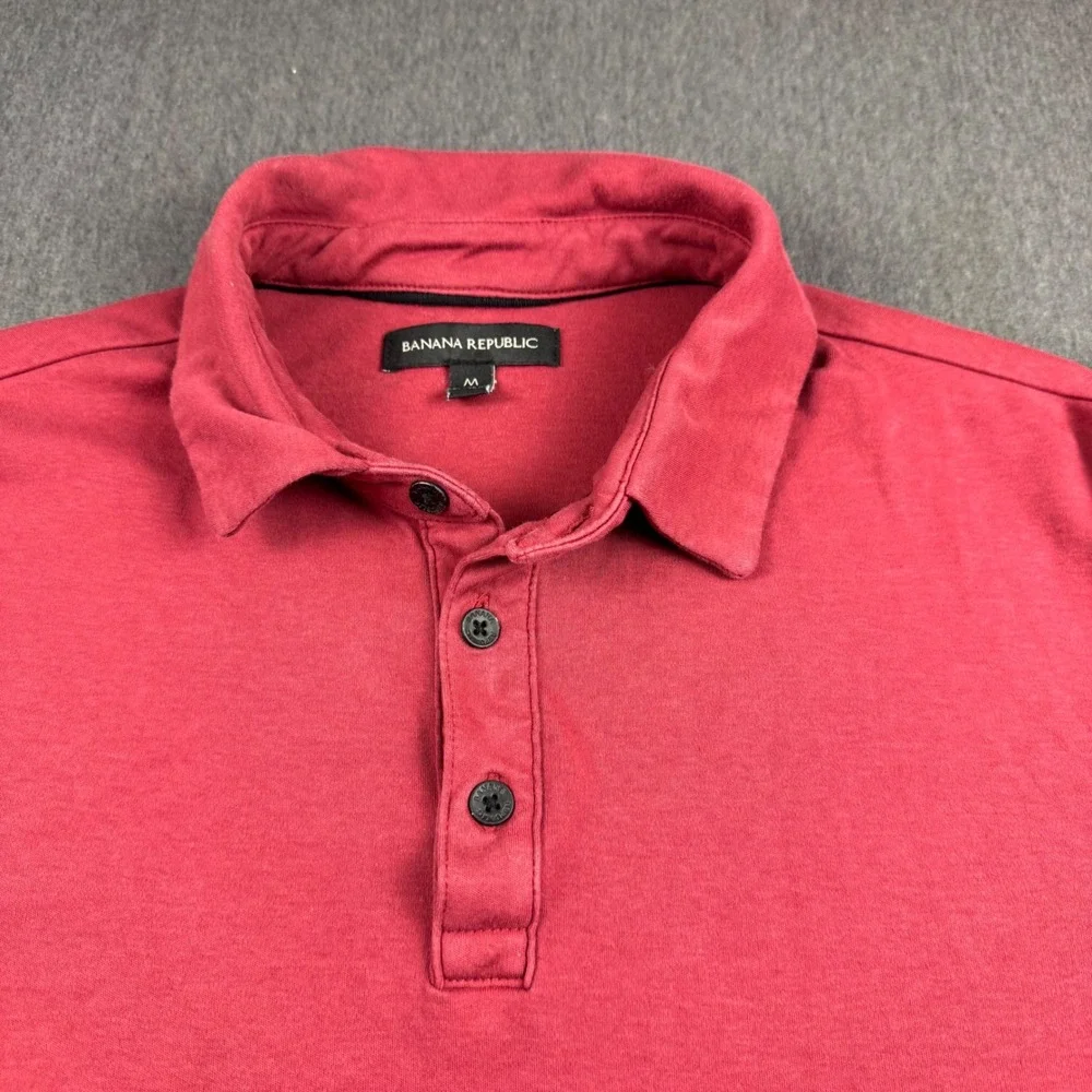 Banana Republic Mens Red Short Sleeve Polo Shirt Size M 1588968 SP23
